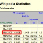 wikipedia database size
